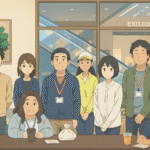 イベント参加者の集合写真を生成AIでアニメ化した画像